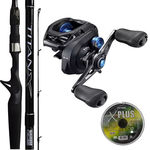 Kit Top para Pesca Carretilha Shimano Slx 8.2:1 com Vara Titanx 1,83mts e Linha Multi Xingu