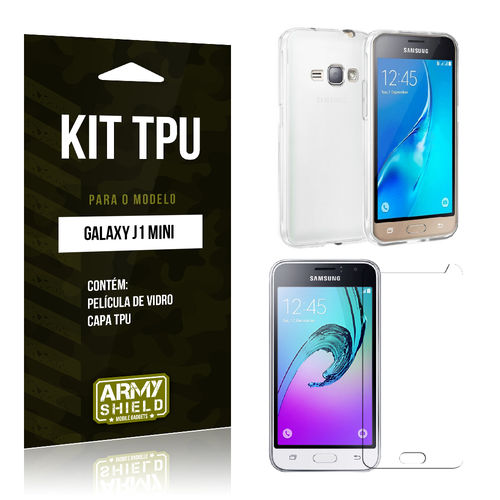Kit Tpu Samsung J1 Mini Capa Tpu + Película de Vidro -armyshield