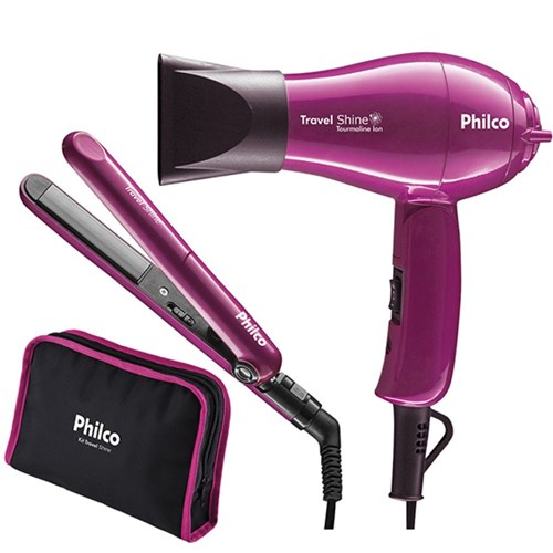 Kit Travel Shine Rosa Philco Bivolt