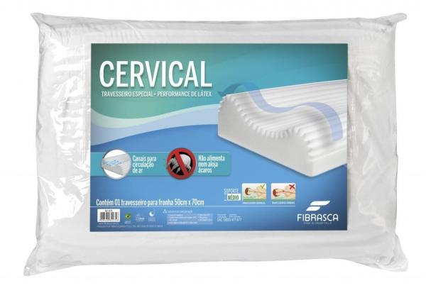 Kit 2 Travesseiro Cervical Ortopédico Lavável Fibrasca