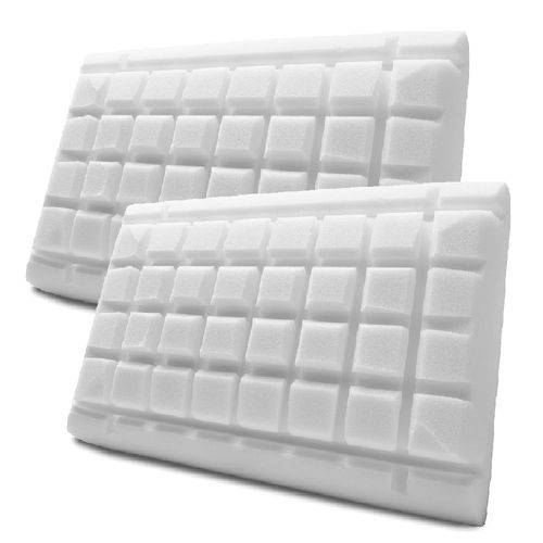 Tudo sobre 'Kit 2 Travesseiro Espuma Corte Tridimensional + Capa Malha 100% Algodão Lavável'