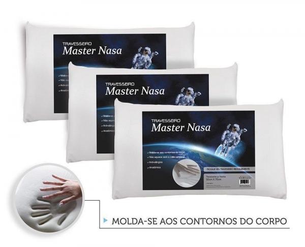 Kit Travesseiro Nasa 3 Pecas - Antialergico - Toque Macio - Master Comfort