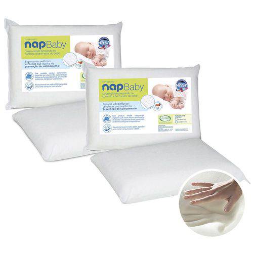 Kit 2 Travesseiros Infantil Nasa Nap Baby Hipoalergênico