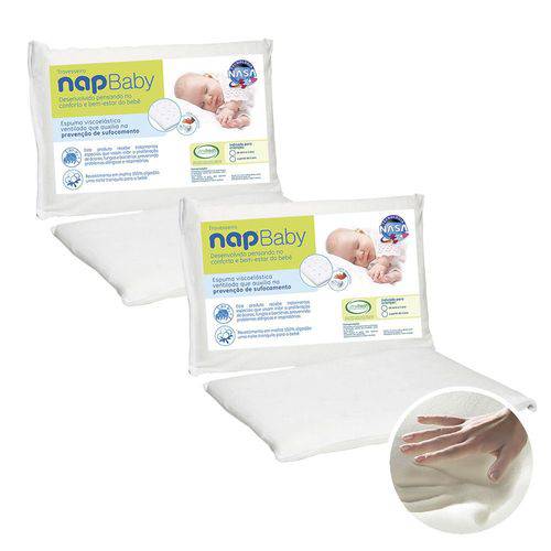 Kit 2 Travesseiros Infantil Nasa Nap Baby Rn Hipoalergênico