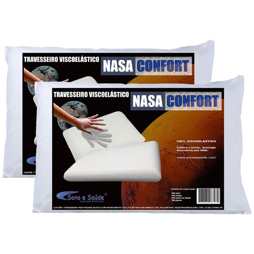 Kit 2 Travesseiros Nasa Confort 100% Viscoelástico