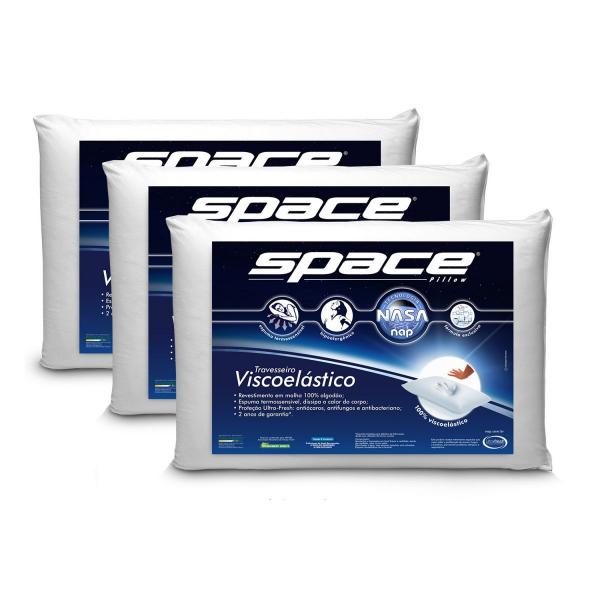 Kit Travesseiros Nasa Nap Space Viscoelástico - 3 Peças