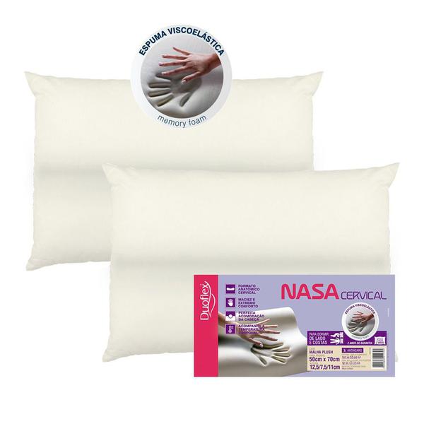 Kit 2 Travesseiros NASA Viscoelástico Cervical Duoflex