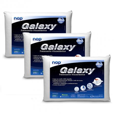 KIT 3 Travesseiros Nasa Viscoelastico Nap Galaxy