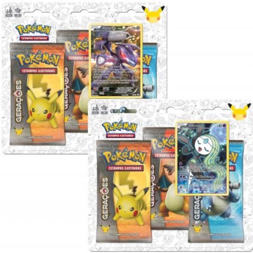 Kit 2 Triple Pack Coleção Pokémon Míticos Genesect e Meloetta