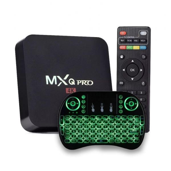 Kit Tv Box Midia Streaming MXQ-Pro 4k + Mini Teclado Universal Smart Tv com Led - Diversos
