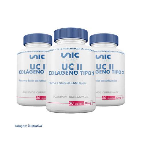 Kit 3 UC-II (Colágeno Tipo 2) 40mg 90 Cápsulas - Autêntico - Unicpharma
