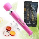 Kit 3 Un. Massageador Terapêutico Magic Wand 36cm Rosa 10 Vibrações, Alta Frequência 9000 Rpm Varinha Mágica + Pomada Massag. Fisiofort Premium +Pomada Tigre e Dragão 100% Legítima