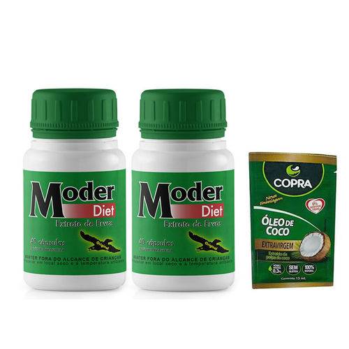Tudo sobre 'Kit 2 Un Moder Diet 40 Caps + Oleo de Coco Sache 15g Copra'