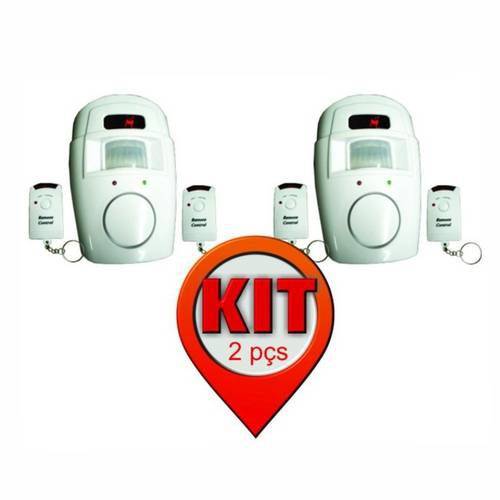Kit 2 Unidades - Alarme com Sensor de Presença Sem Fio - Acompanha 2 Controles - Dni 6060