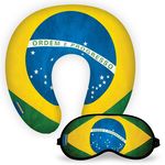 Kit Viagem - Almofada de Pescoço + Máscara de Dormir - Isoprene - Flag Brasil