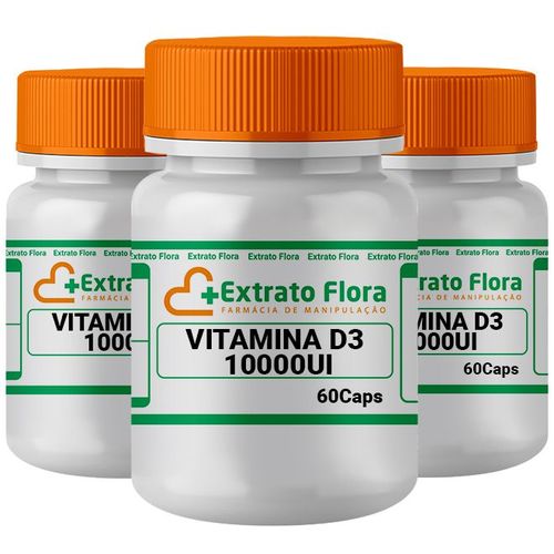 Kit Vitamina D3 10.000ui 60 Cápsulas (3 Unidades)