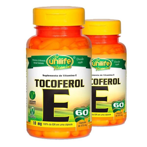Kit 2 Vitamina e Tocoferol 60 Cápsulas Unilife