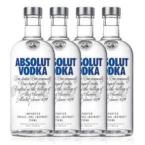 Kit Vodka Absolut 750ml - 4 Unidades