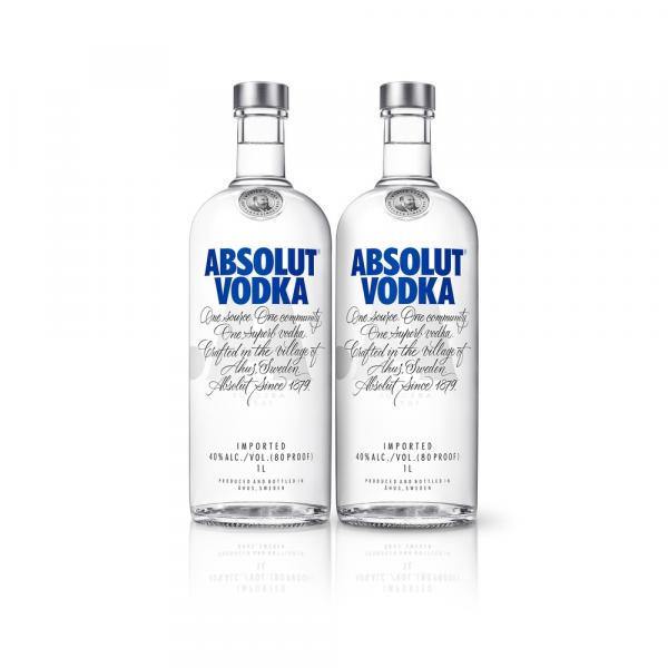 Kit Vodka Absolut Original 1L - 2 Unidades
