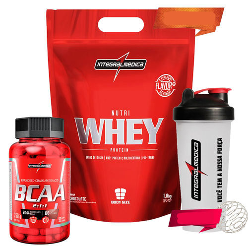 Kit Whey (1,8kg) + Bcaa (90 Cáps) + Coque - Integralmédica