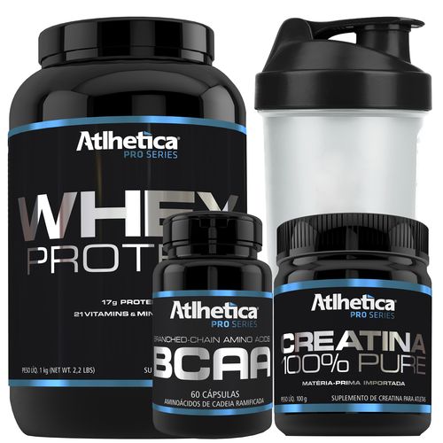 Tudo sobre 'Kit Whey + Bcaa + Creatina - Atlhetica'