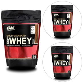 Kit 3X 100% Whey Gold Standard 1 Lb - Optimum Nutrition - Chocolate