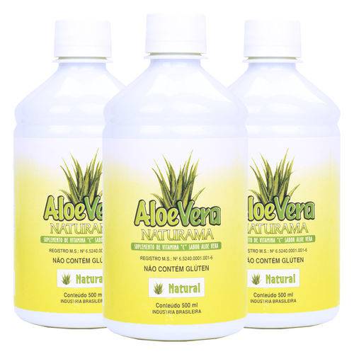 Tudo sobre 'Kit 3x Aloe Vera (babosa) Orgânica Natural 500ml - Naturama'