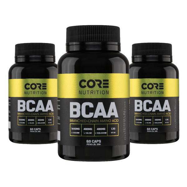 Kit 3x BCAA 3:1:1 60 Cáps - Core Nutrition