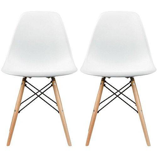 Kit 2x Cadeira Charles Eames Wood Eiffel Branca - GT1512263-W