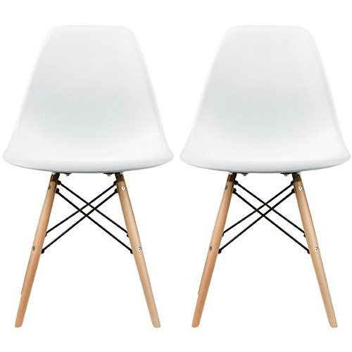 Kit 2x Cadeira Charles Eames Wood Eiffel Branca - GT1512263-W