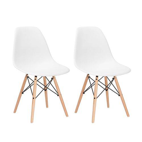 Tudo sobre 'Kit - 2 X Cadeiras Charles Eames Eiffel DSW - Branco - Madeira Clara'