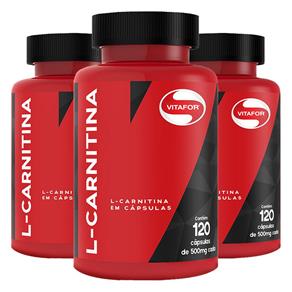 Kit 3x L-Carnitina (500mg) 120 Cápsulas - Vitafor