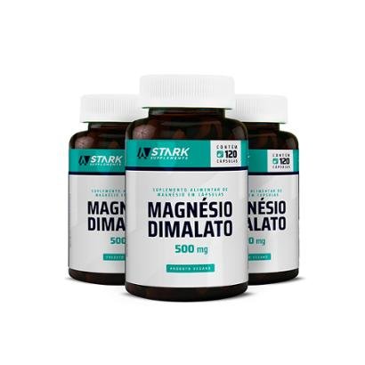 Kit 3x Magnésio Dimalato Stark Supplements 120 Cápsulas