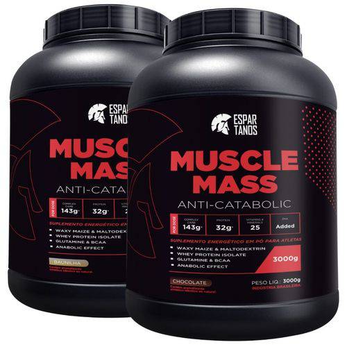 Kit 2x Muscle Mass Hipercalórico Espartanos - Total 6kg
