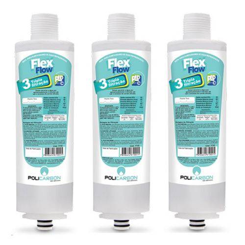 Kit X3 Refil Filtro Purificador Água Libell Acqua Flex Acquaflex