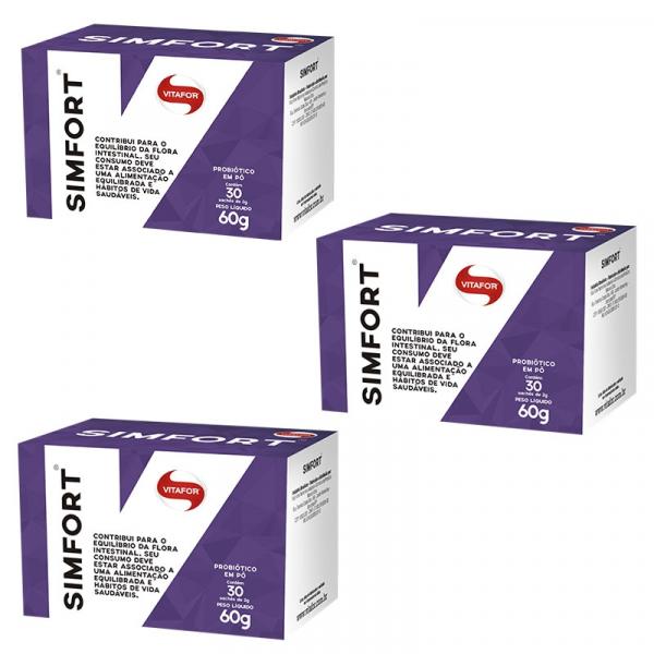 Kit 3X Simfort 30 Sachês de 2g- Mix de Probióticos - Vitafor