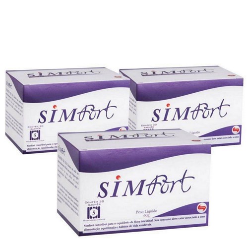 Kit 3X Simfort 30 Sachês de 2g Vitafor