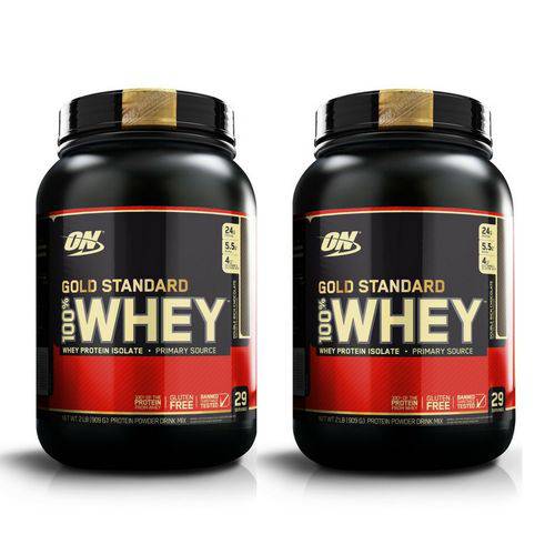 Kit 2X Whey Gold Standard 907GR (1.8KG) - Chocolate - Optimum Nutrition