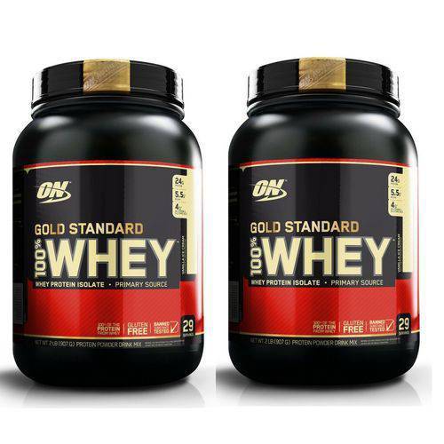 Kit 2X Whey Gold Standard 907GR (1.8KG) - Optimum Nutrition Sabor: Baunilha