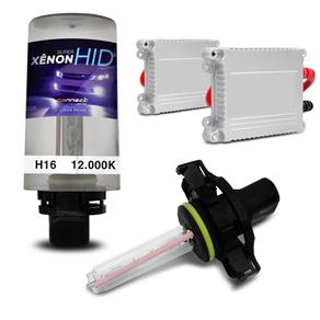 Kit Xênon Completo H16 12000K 35W 12V Lâmpada Azul Violeta Escuro e Reator Função Anti Flicker