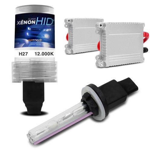 Tudo sobre 'Kit Xênon Completo H27 12000k 35w 12v Lâmpada Azul Violeta Escuro e Reator Função Anti Flicker'