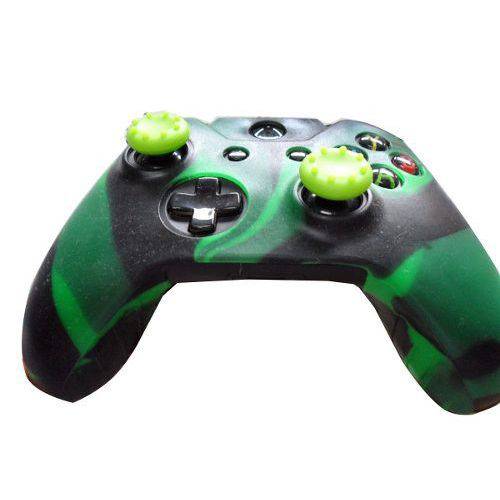 Tudo sobre '2 Kits Capas e Grips para Controle Xbox One Preto com Verde'
