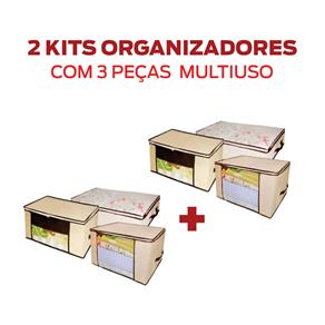 2 Kits Organizadores Multiuso com 6 Peças Marfim