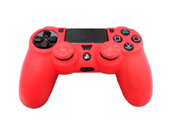 2 Kits Pra Controle Ps4 Capa e Grip Vermelho - Playstation 4