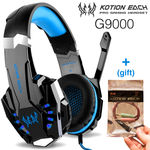 Kotion Each G9000 Fone de Ouvido Gamer Headset Microfone Luz LED PC PS4 Xbox Laptop Nintendo PUBG Azul