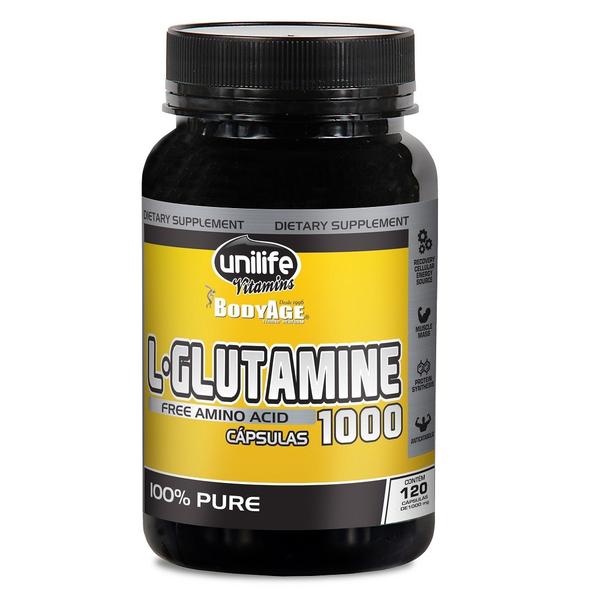 L-Glutamina Pura 120 Cápsulas 1000mg Unilife