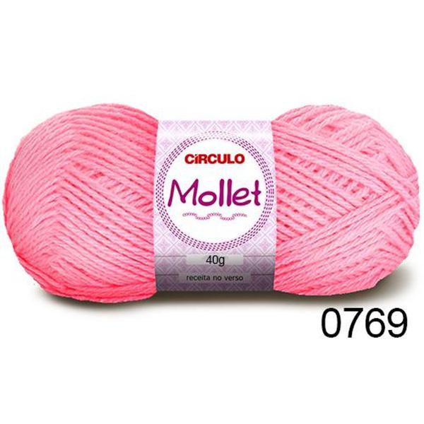 Lã Mollet 40g - Círculo - Cor 0769 Rosa