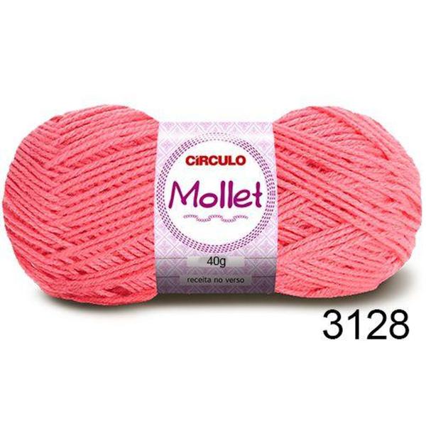 Lã Mollet 40g - Círculo - Cor 3128 Rosa