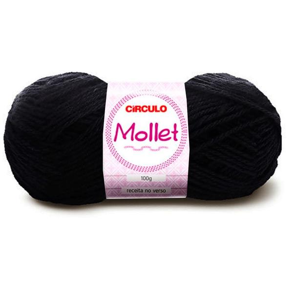 Lã Mollet Círculo 100g - Cor 940 Preto