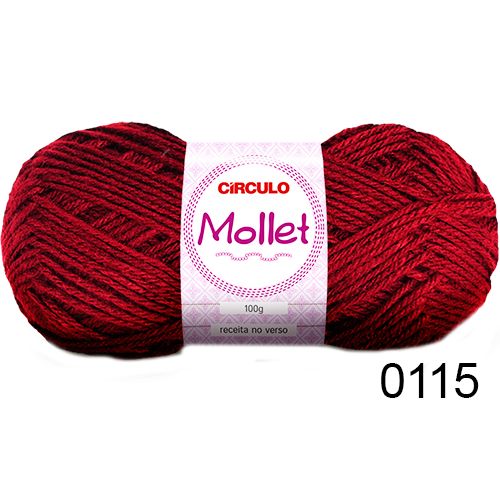 Lã Mollet Círculo 40g - Cor 0115 - Rubi